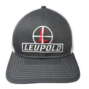 Leupold Snapback Trucker Hat Gray One Size Adjustable Embroidered Mesh Back